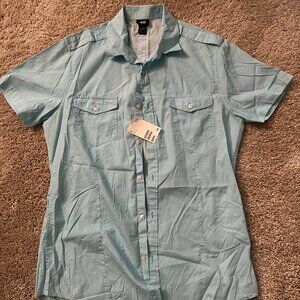 H & M Spotted Summer Shirt (Baby Blue)